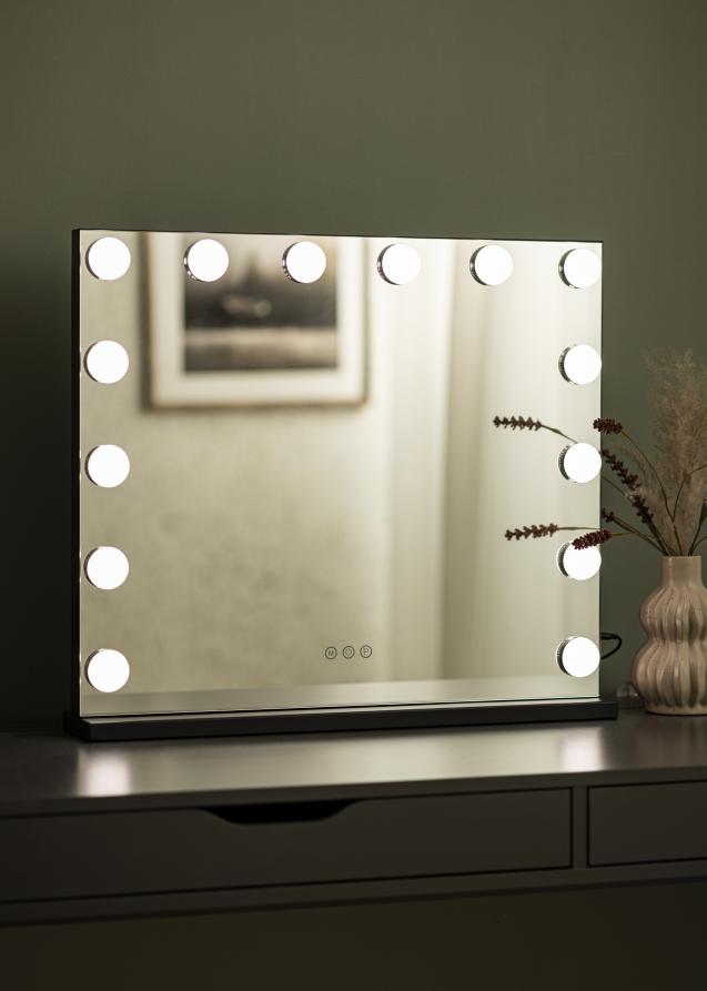KAILA KAILA Kosmetikspiegel Base LED 14 Schwarz 65x56 cm