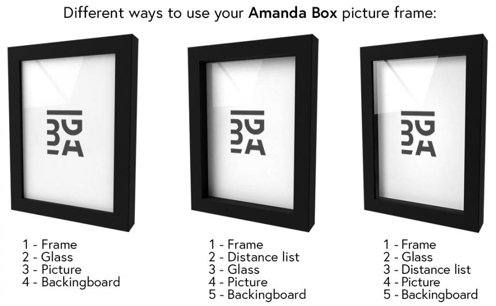 Artlink Rahmen Amanda Box Acrylglas Schwarz 90x90 cm