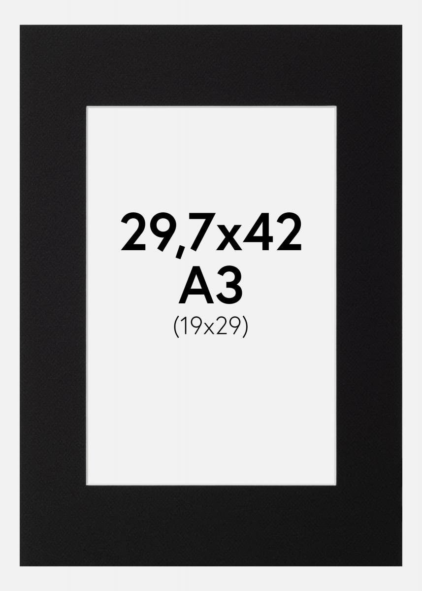 Galleri 1 Passepartout Schwarz (weißer Kern) 29,7x42 cm (19x29)
