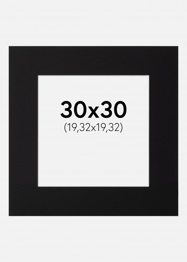 Galleri 1 Passepartout Schwarz (weißer Kern) 30x30 cm (19,32x19,32)