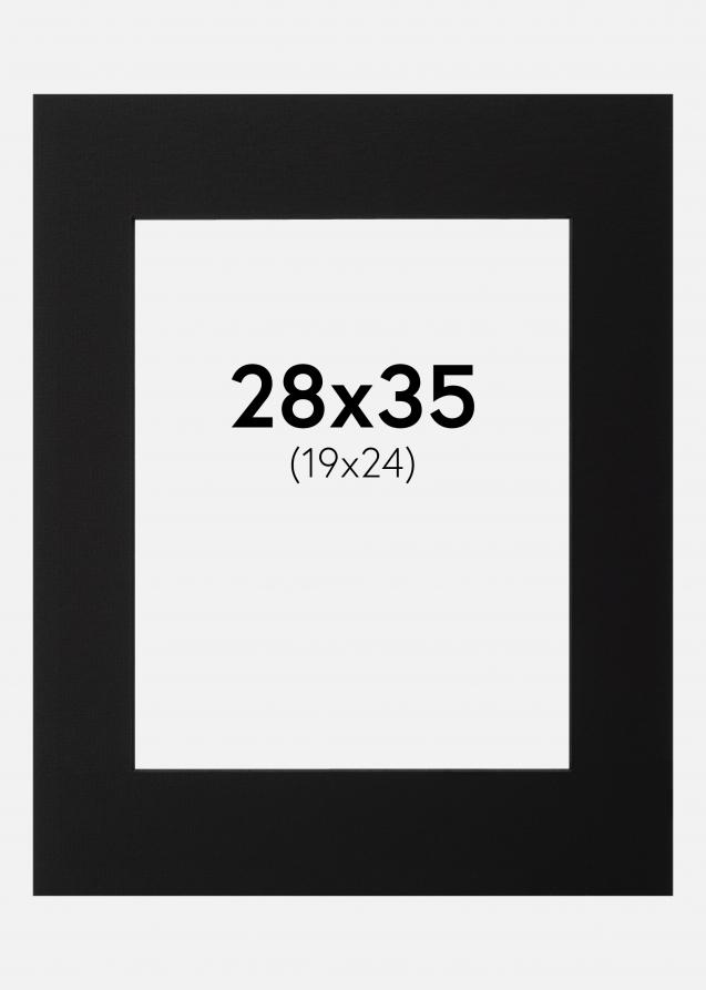 Galleri 1 Passepartout Schwarz (schwarzer Kern) 28x35 cm (19x24)