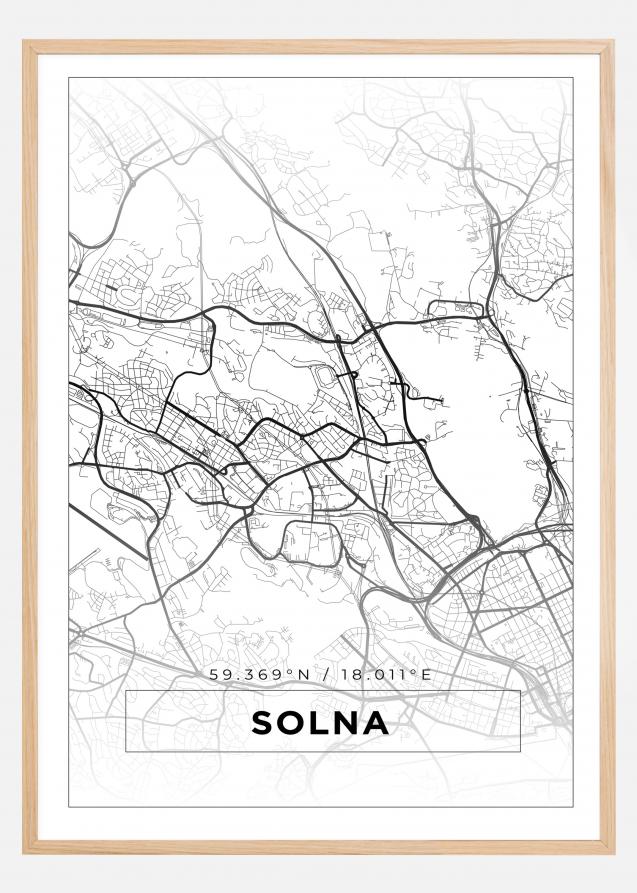 Bildverkstad Map - Solna - White Poster