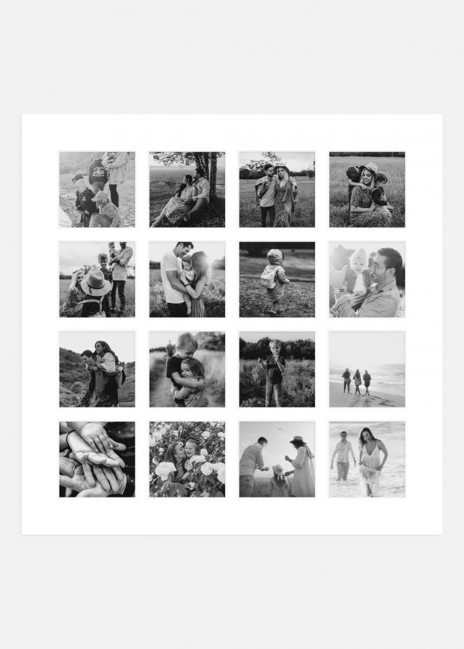 Galleri 1 Passepartout Weiß 50x50 cm - 16 Bilder Collage