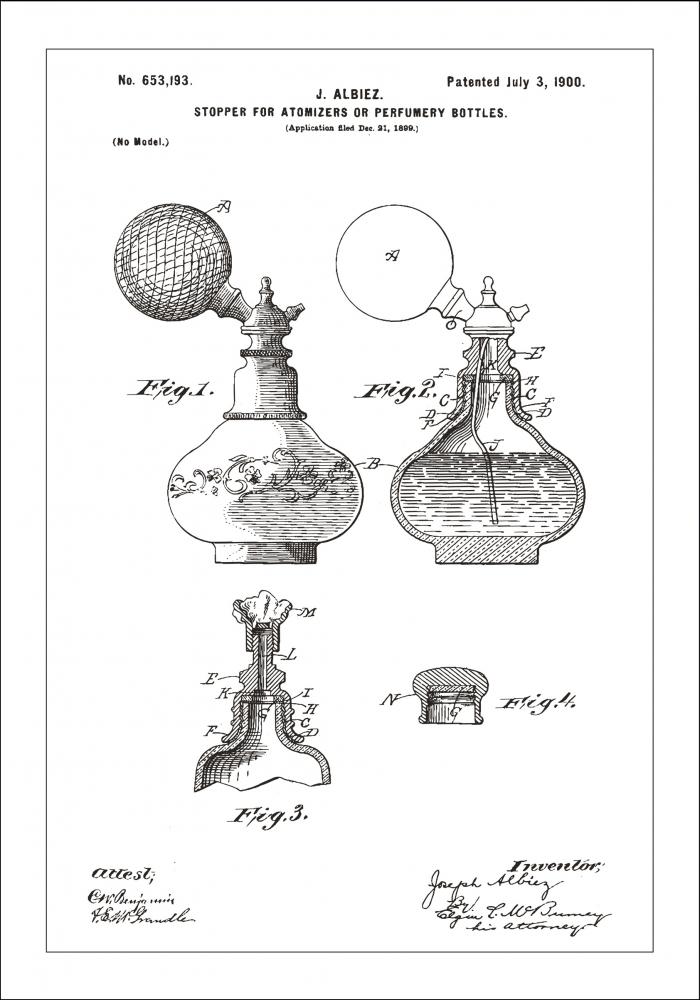 Bildverkstad Patentzeichnung - Parfmflakon A - Wei Poster