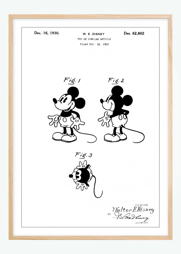 Bildverkstad Patentzeichnung - Disney - Micky Maus Poster