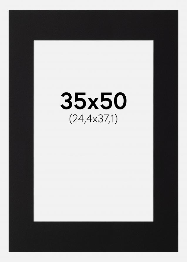 Galleri 1 Passepartout Schwarz (weißer Kern) 35x50 cm (24,4x37,1)