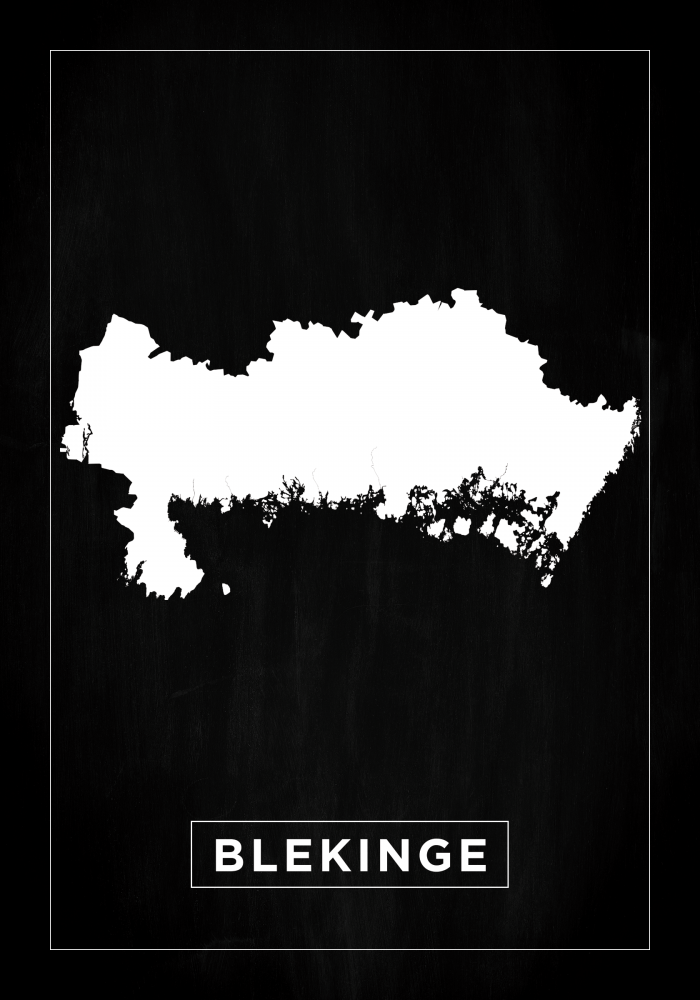 Bildverkstad Map - Blekinge - Black Poster