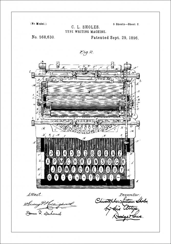 Bildverkstad Patentzeichnung - Schreibmaschine Poster