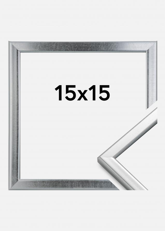 HHC Distribution Rahmen Slim Matt Antireflexglas Silber 15x15 cm