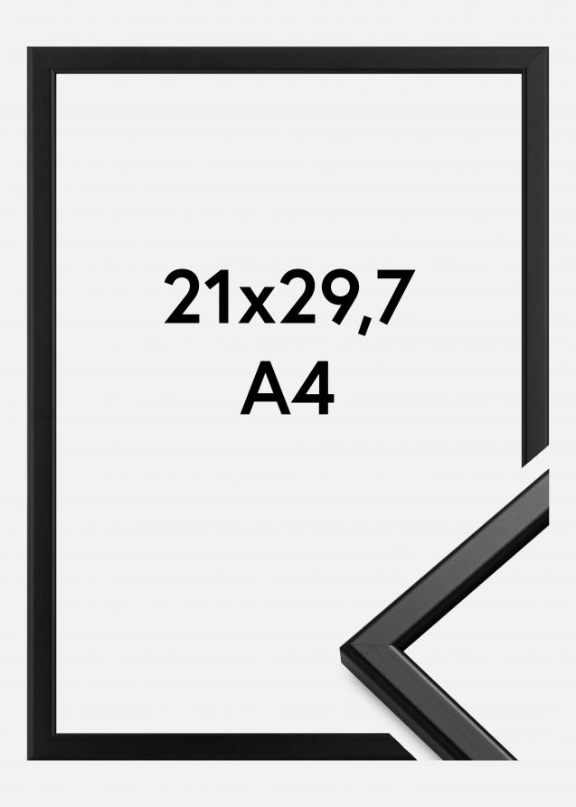 HHC Distribution Rahmen Slim Matt Antireflexglas Schwarz 21x29,7 cm (A4)