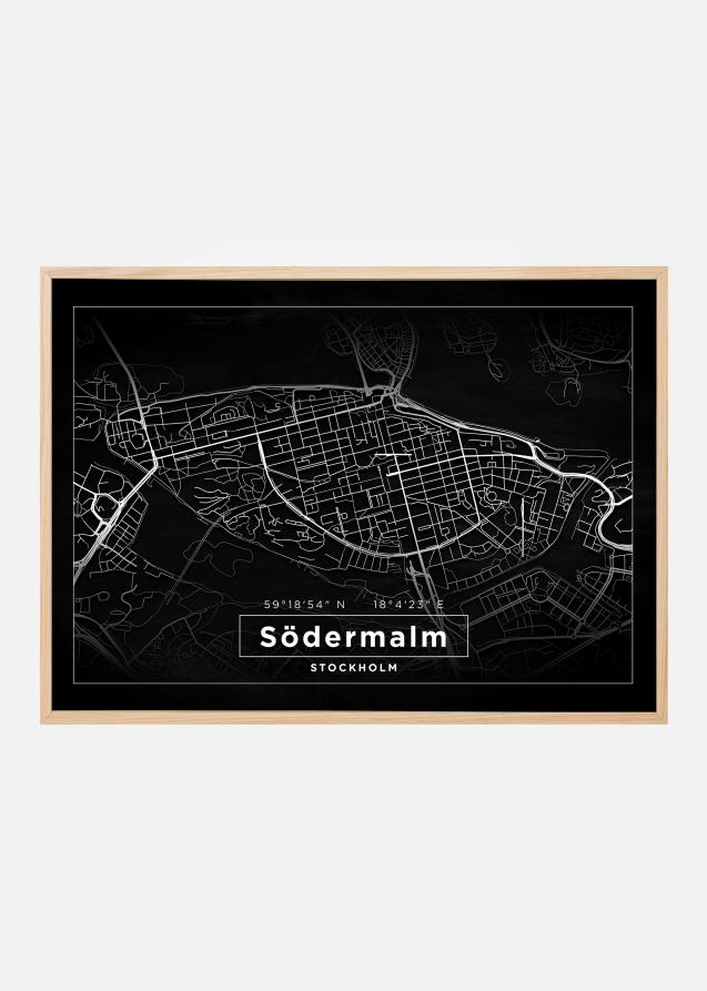 Bildverkstad Map - Södermalm - Black Poster