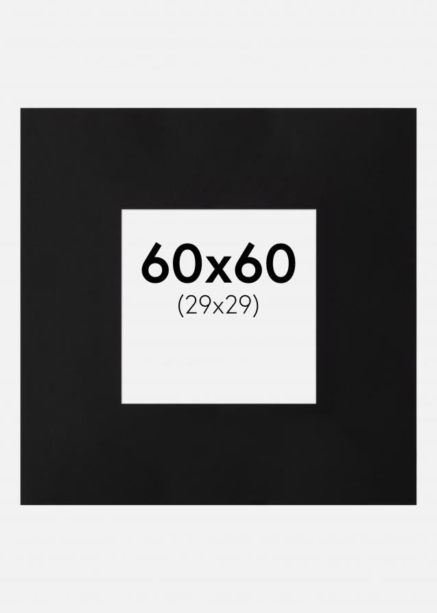 Galleri 1 Passepartout XXL Schwarz (Weiß Kern) 60x60 cm (29x29)