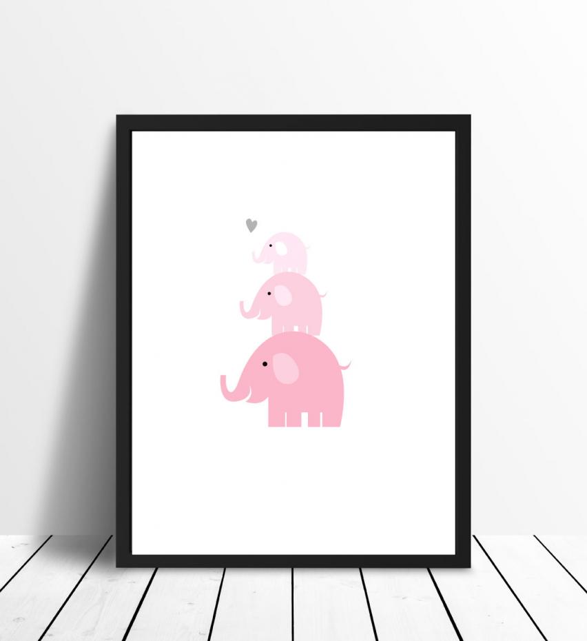 Bildverkstad Elefant Drilling - Rosenrosa Poster