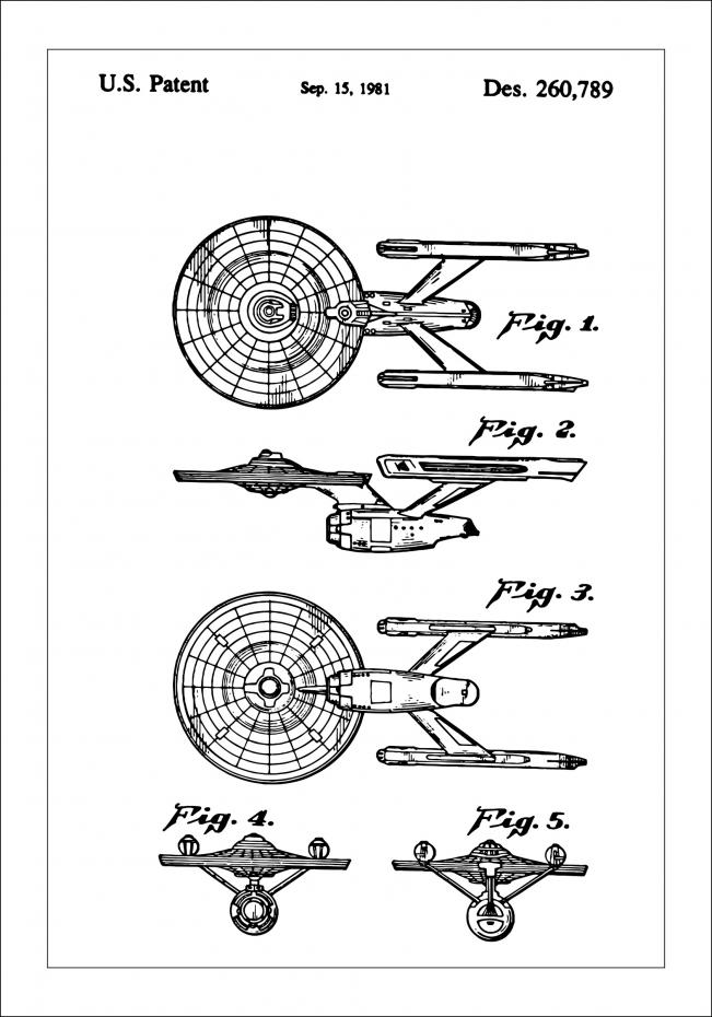 Bildverkstad Patentzeichnung - Star Trek - USS Enterprise Poster