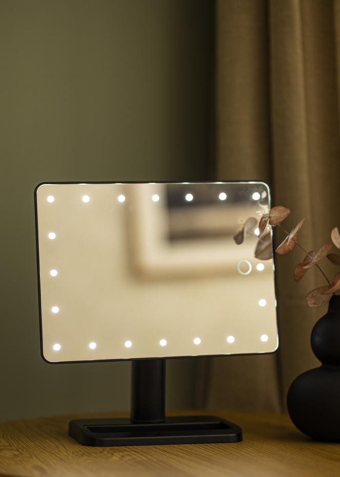 KAILA KAILA Kosmetikspiegel LED mit Bluetooth-Lautsprecher Schwarz 18x30 cm