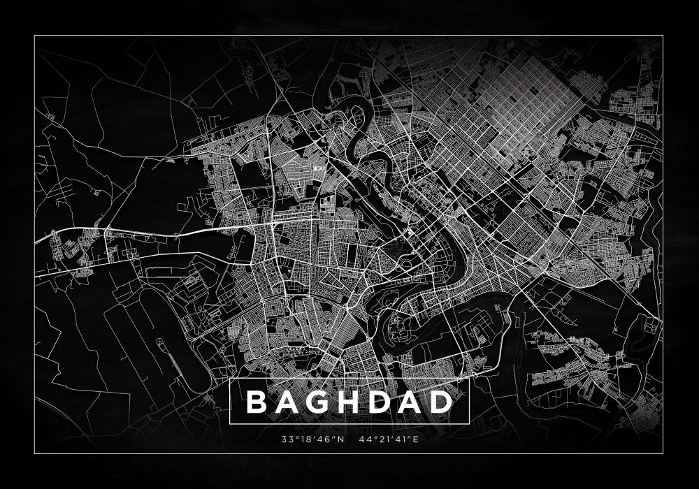 Bildverkstad Map - Baghdad - Black