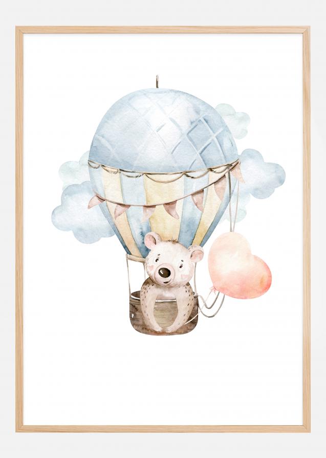 Bildverkstad Bear hot air balloon Poster