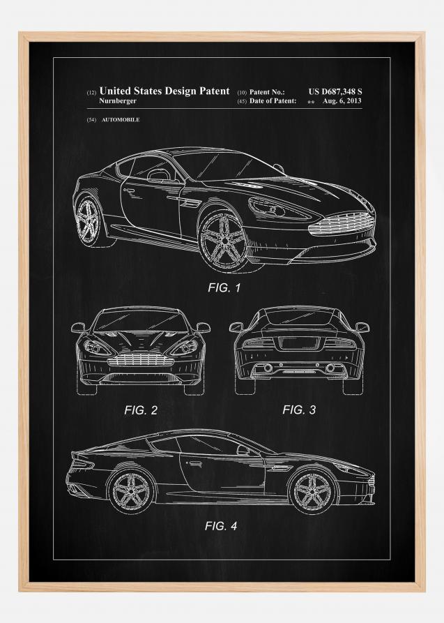 Bildverkstad Patent Print - Aston Martin - Black Poster