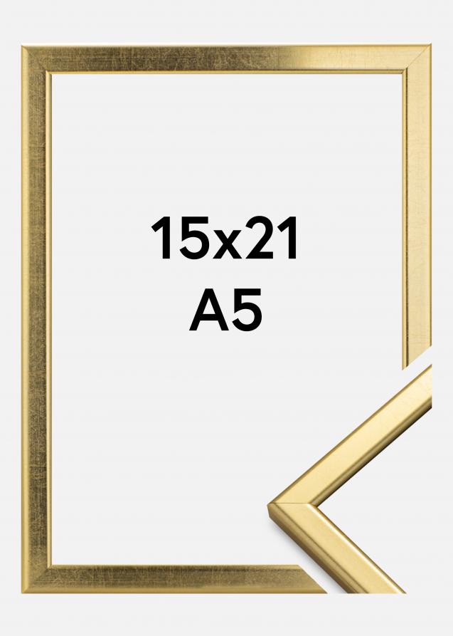 HHC Distribution Rahmen Slim Matt Antireflexglas Gold 15x21 cm (A5)
