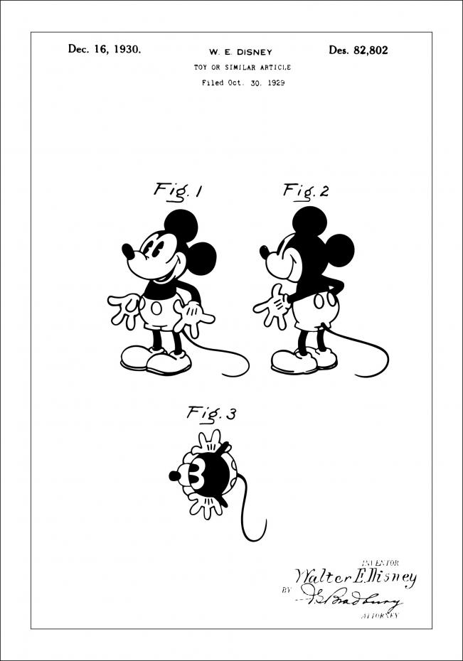 Bildverkstad Patentzeichnung - Disney - Micky Maus Poster
