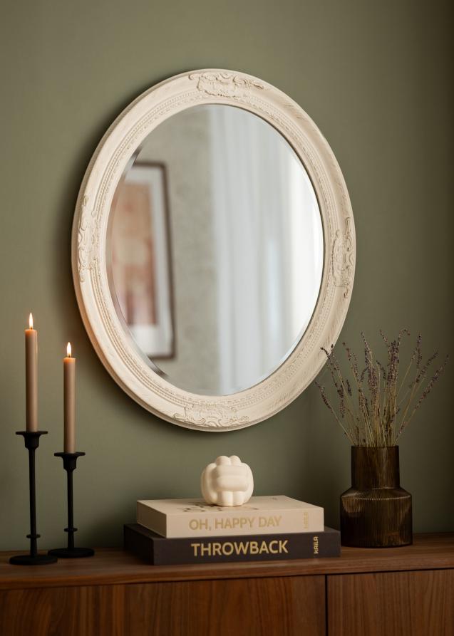 Artlink Spiegel Antique Weiß Oval 50x60 cm