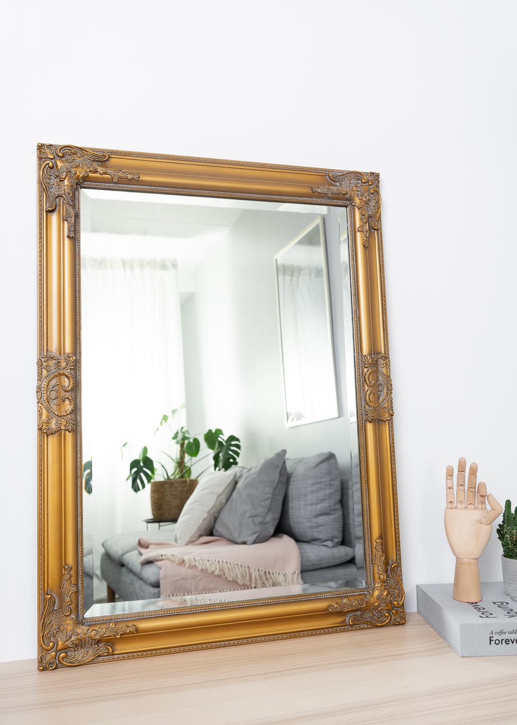 Antikstil Spiegel mit Goldrahmen & facettiertem Spiegelglas 51 x
