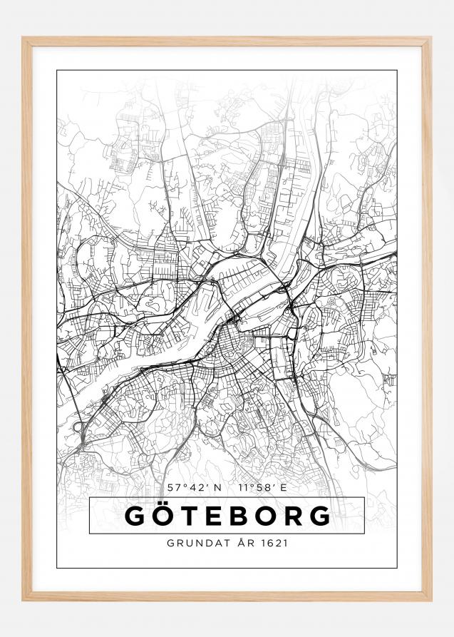 Bildverkstad Map - Göteborg - White Poster