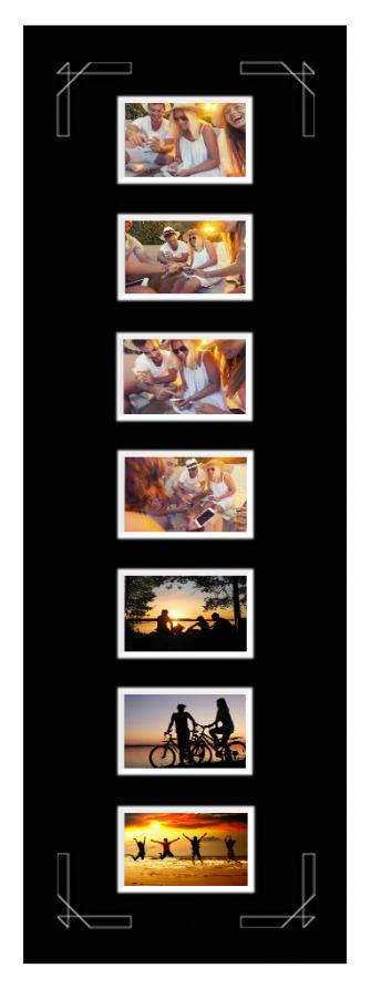 Egen tillverkning - Passepartouter Passepartout Schwarz 33x95 cm - Collage 7 Bilder (9x14 cm)