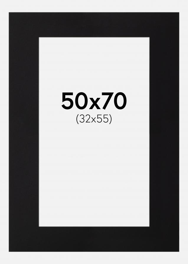 Galleri 1 Passepartout Schwarz (weißer Kern) 50x70 cm (32x55)