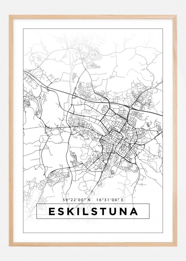 Bildverkstad Map - Eskilstuna - White Poster