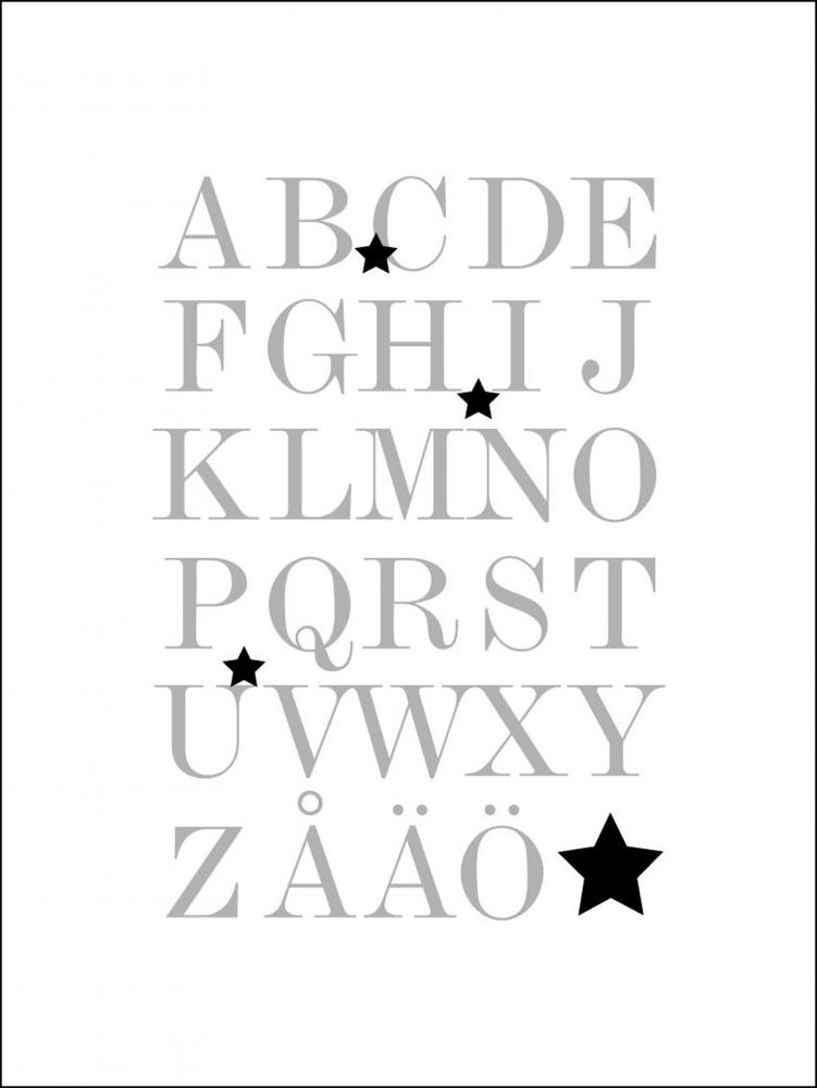 Bildverkstad ABC - Grau/Schwarz Poster