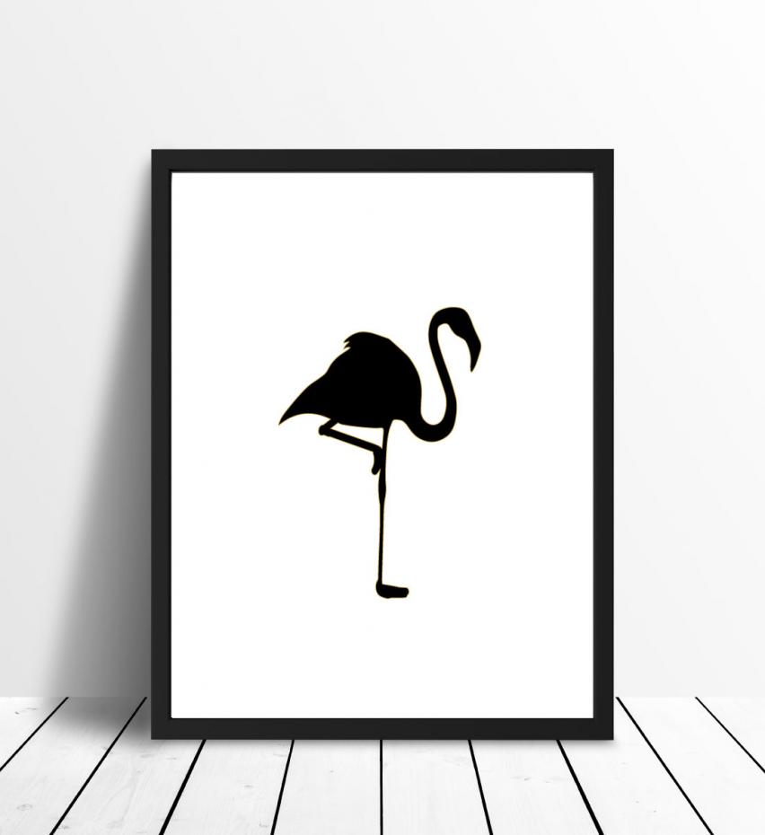 Bildverkstad Flamingo - Black Poster