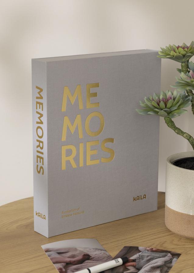 KAILA KAILA MEMORIES Grey - Coffee Table Photo Album (60 Schwarze Seiten)