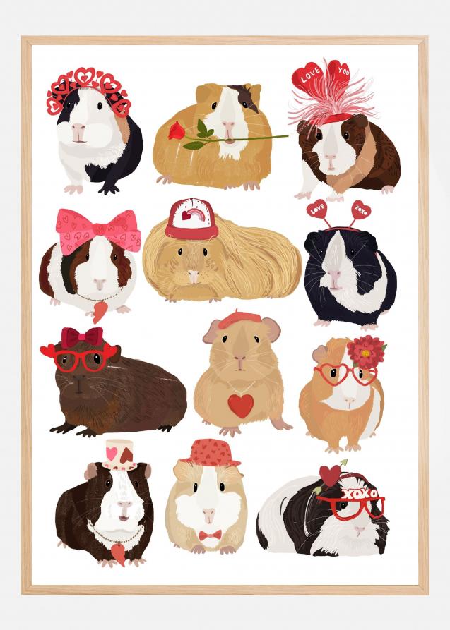 Bildverkstad Love Guinea Pigs Poster