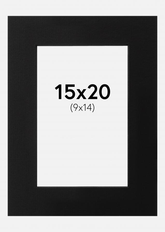 Galleri 1 Passepartout Schwarz (schwarzer Kern) 15x20 cm (9x14)
