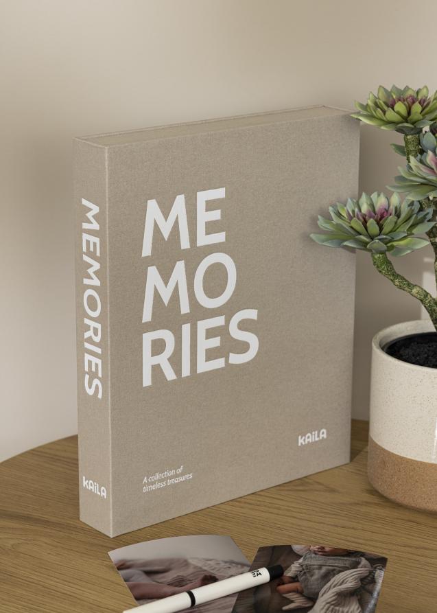 KAILA KAILA MEMORIES Grey/White - Coffee Table Photo Album (60 Schwarze Seiten)