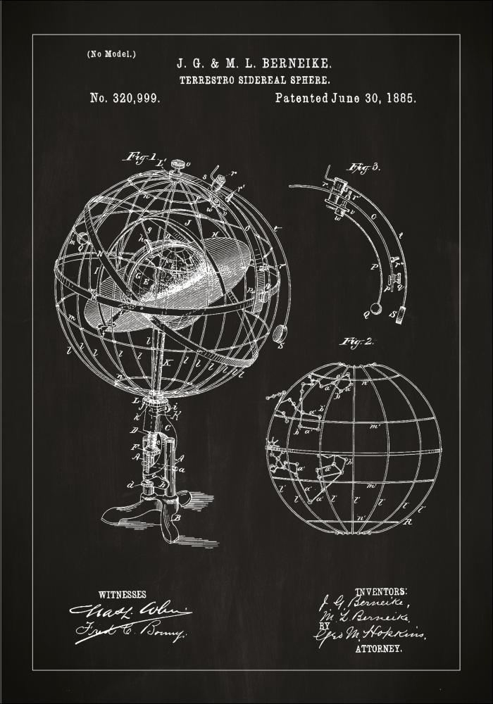 Bildverkstad Patentzeichnung - Astronomisches Modell - Schwarz Poster