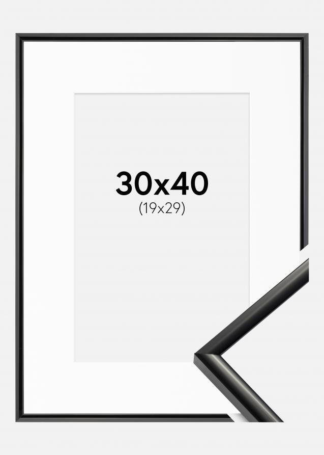 Ram med passepartou Rahmen New Lifestyle Schwarz 30x40 cm - Passepartout Weiß 20x30 cm
