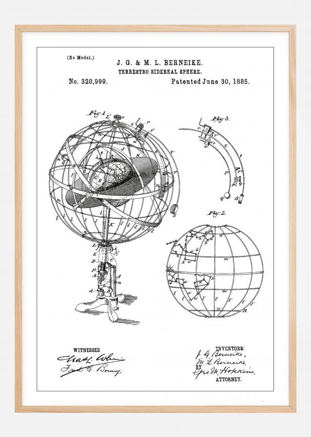 Bildverkstad Patentzeichnung - Astronomisches Modell - Weiß Poster