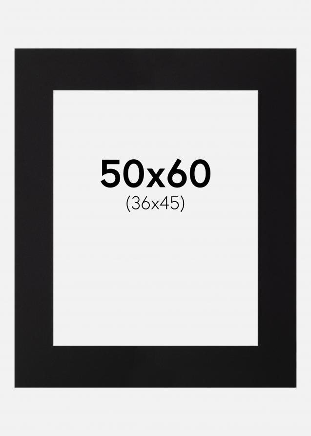 Galleri 1 Passepartout Schwarz (weißer Kern) 50x60 cm (36x45)
