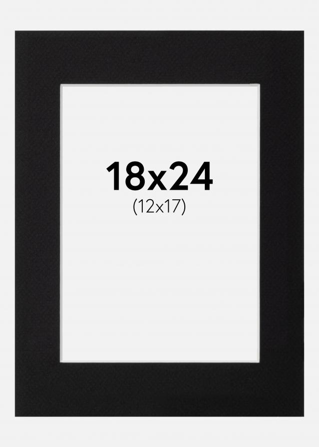 Galleri 1 Passepartout Schwarz (weißer Kern) 18x24 cm (12x17)