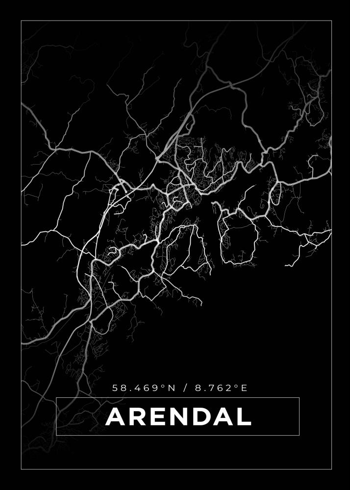 Bildverkstad Map - Arendal - Black