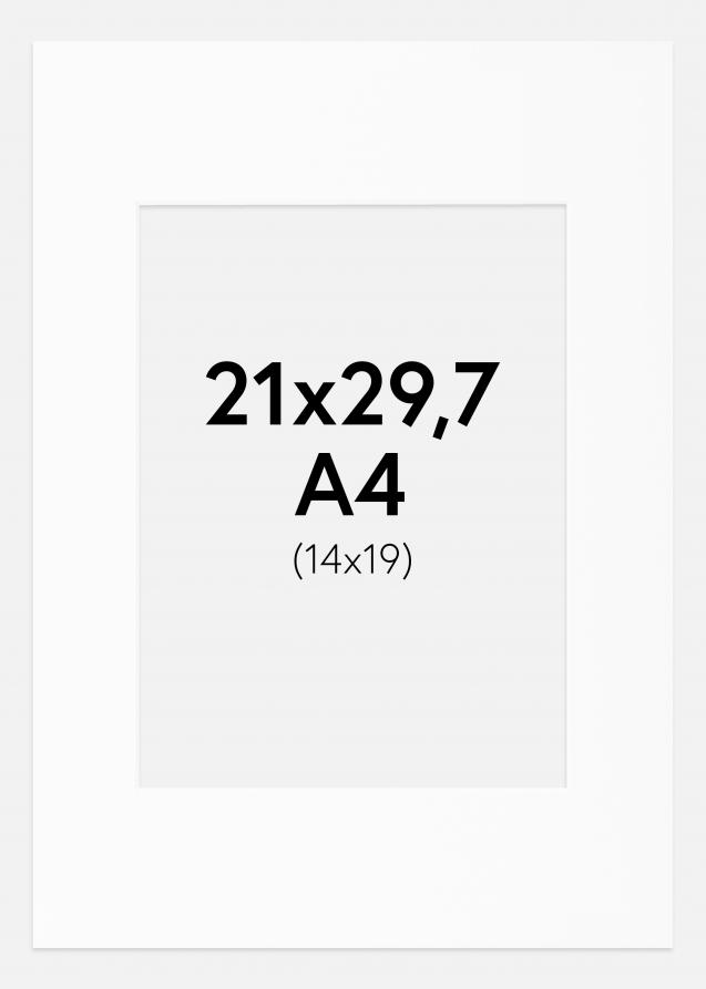 Artlink Passepartout Weiß Standard (weißer Kern) A4 21x29,7 cm (14x19)