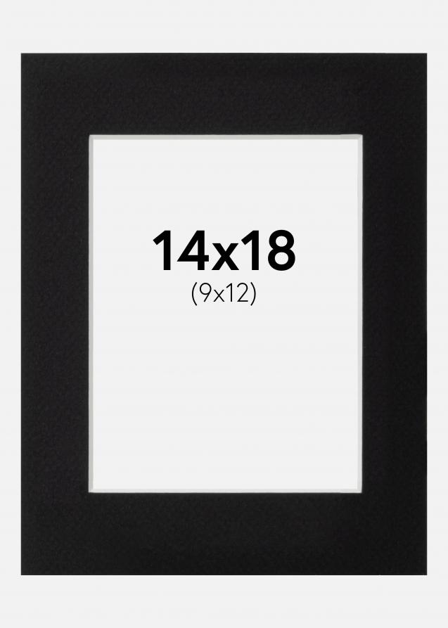 Galleri 1 Passepartout Schwarz (weißer Kern) 14x18 cm (9x12)