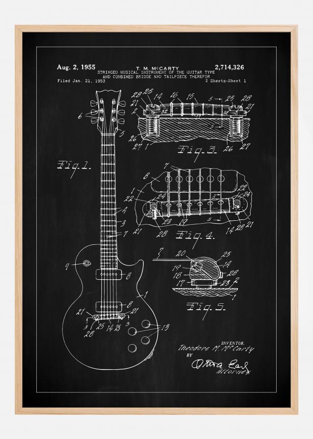 Bildverkstad Patentzeichnung - E-Gitarre I - Schwarz Poster
