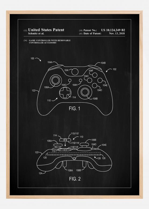 Bildverkstad Patent Print - Game Controller III - Black Poster