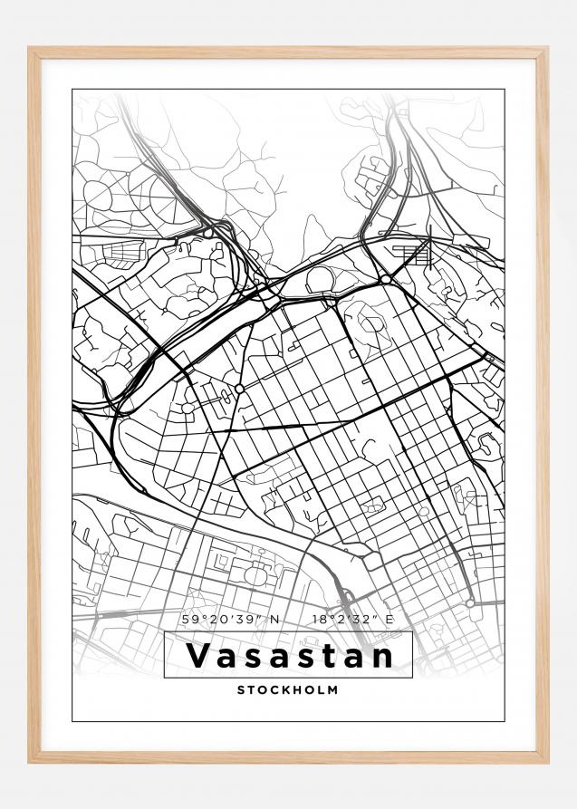 Bildverkstad Map - Vasastan - White Poster