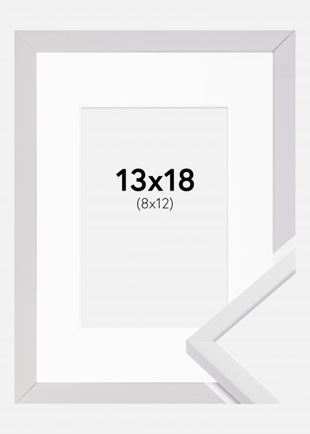 Ram med passepartou Rahmen E-Line Weiß 13x18 cm - Passepartout Weiß 9x13 cm