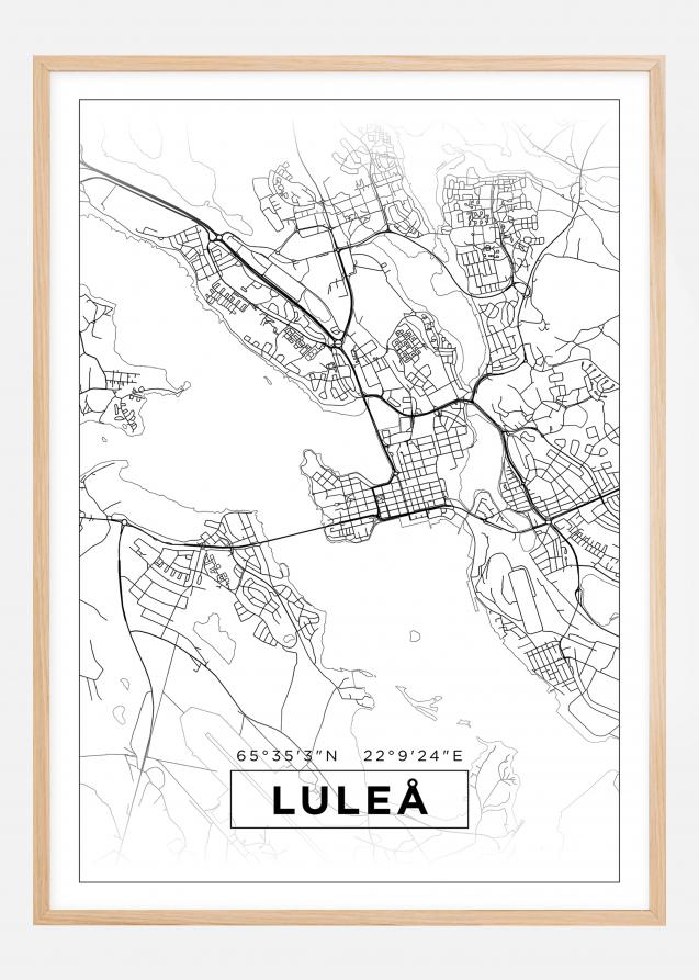 Bildverkstad Map - Luleå - White Poster