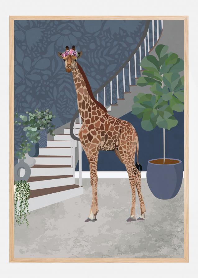 Bildverkstad Giraffe by the stairs Poster